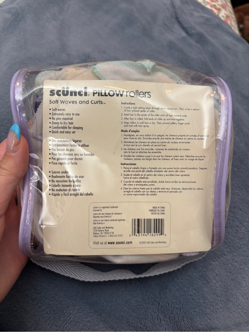 scunci Purple Pillow Rollers for Soft Waves